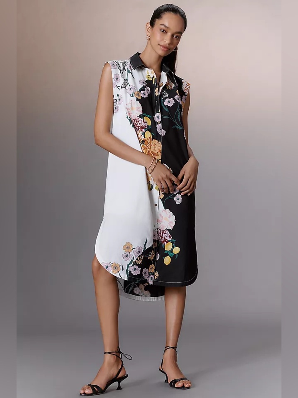 NWT Size S - The Lillian Cap-Sleeve Button-Front Midi Dress by Maeve